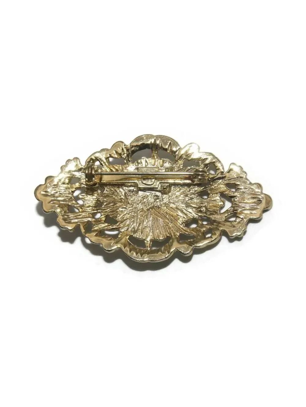 Vintage Gold Tone and Faux Pearl Brooch.